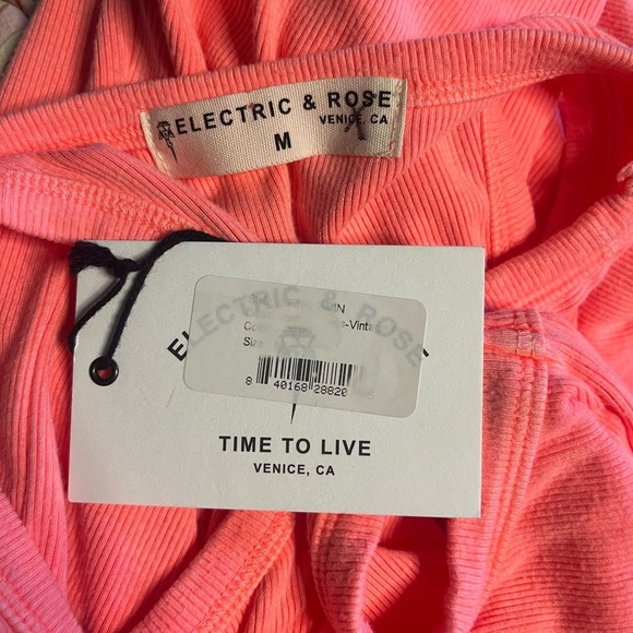 NWT Electric & Rose- Racer Back Ribbed tank Dress in Neon Pink. Size M. - Picture 3 of 6